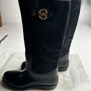 Michael Kors Black Boots with Gold Emblem